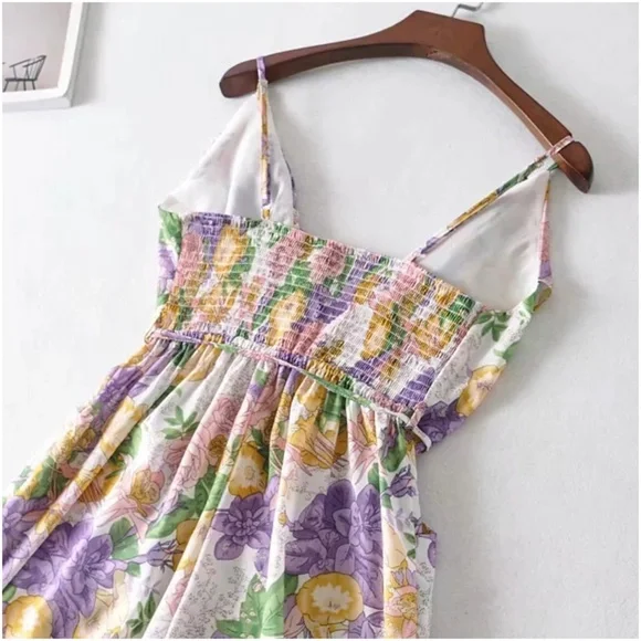 Boho Floral Print Ruffle Wide leg Cami Jumpsuit - Picture 8 of 8